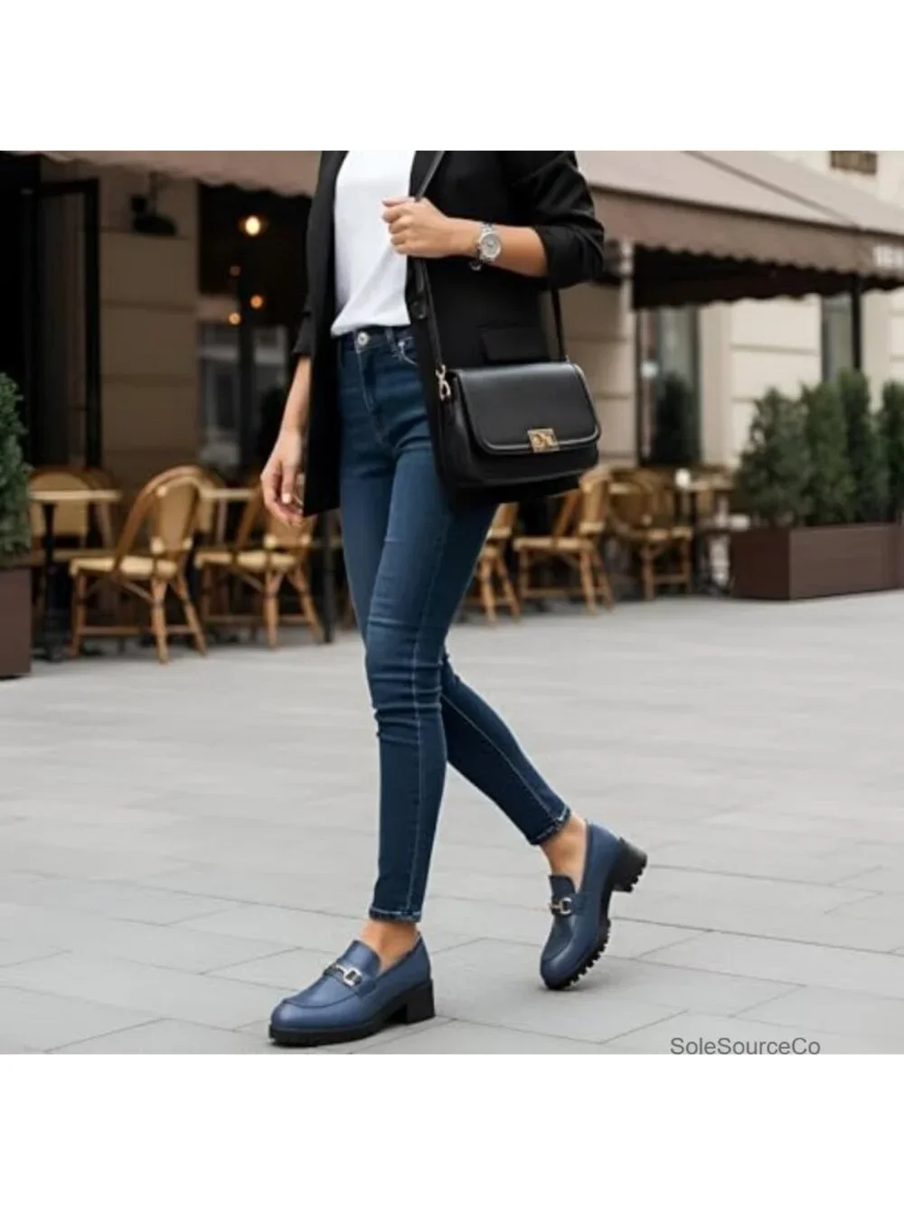 Platform Loafers for Women Faux Leather Slip On Chunky Dress Shoes Work Business